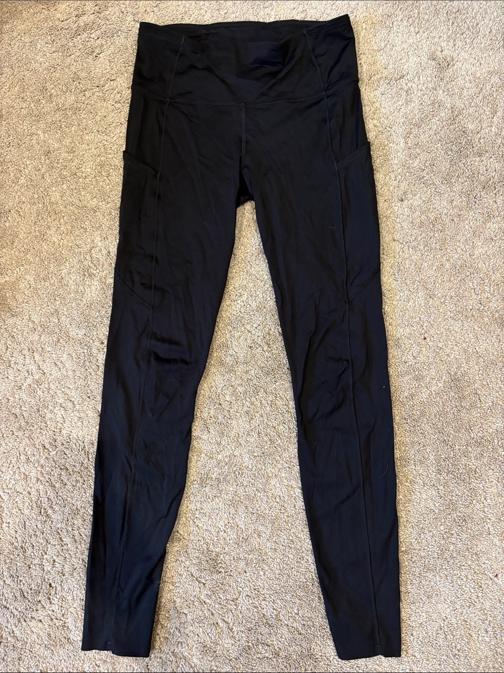 lululemon athletica Black Performance Leggings with Reflective Logo